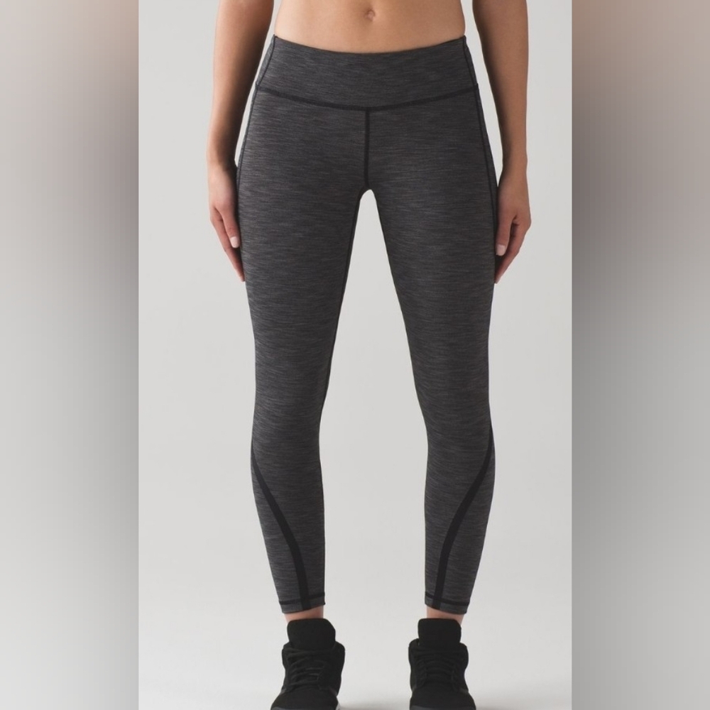 lululemon athletica Charcoal Heathered Leggings Women’s Size 4 Activewear EUC